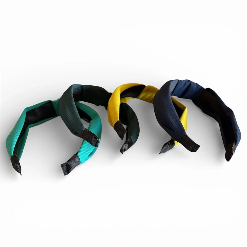 NWT 4 Piece Knotted Headband Collection - Teal, Mustard, Navy, Green
